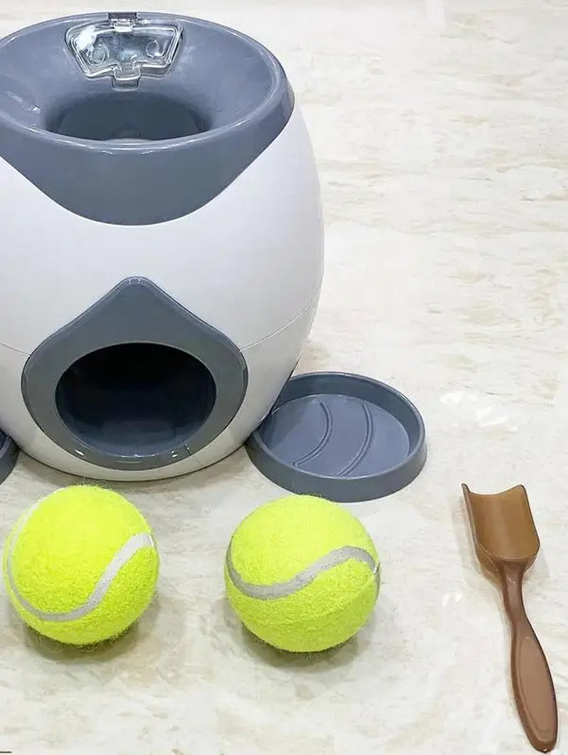 2 in 1 Automatic Tennis Launcher - Interactive Pet Feeder and Ball Throw Device