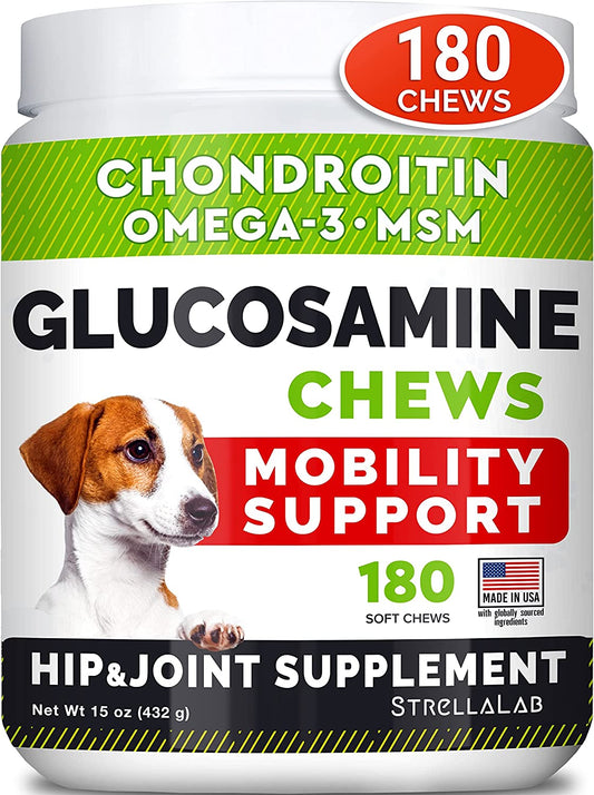 Glucosamine Treats for Dogs - Joint Supplement W/ Omega-3 Fish Oil Joint Pain Relief