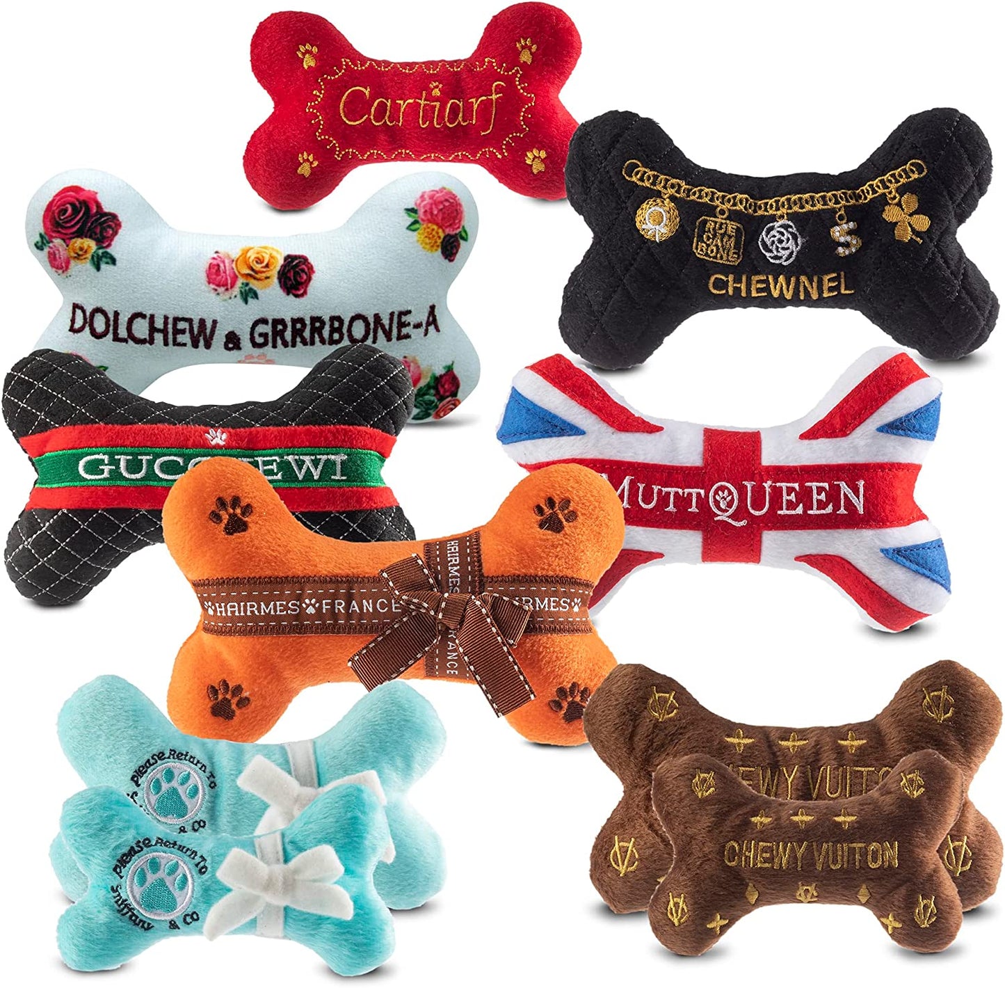 Runway Pup Collection | Unique Squeaky Parody Plush Dog Toys – Prêt-À-Porter Dog Bones, Balls & More