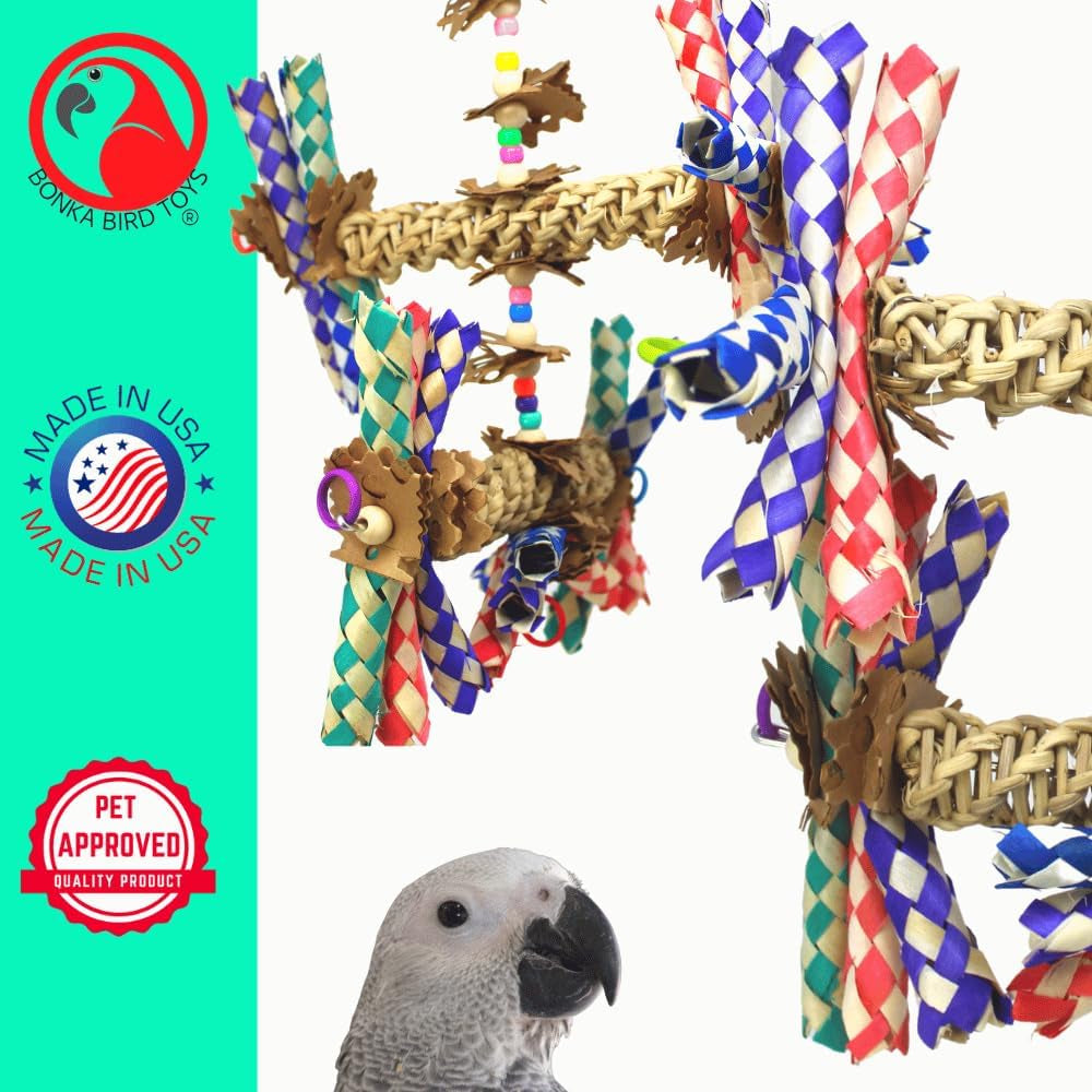 1241 Double Helix 11" High by 9" Wide Parrot Toy, Amazon, African Grey, Conure, and Similar Sized Birds