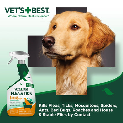 Flea and Tick Home Spray | Flea Treatment for Dogs and Home | Flea Killer with Certified Natural Oils | 32 Ounces