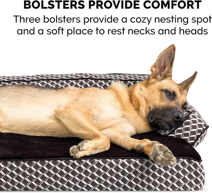 Orthopedic Dog Bed W/ Removable Bolsters & Washable Cover