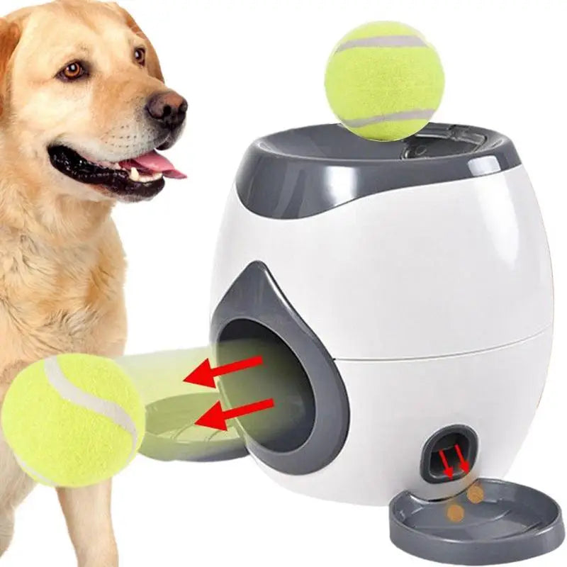 2 in 1 Automatic Tennis Launcher - Interactive Pet Feeder and Ball Throw Device