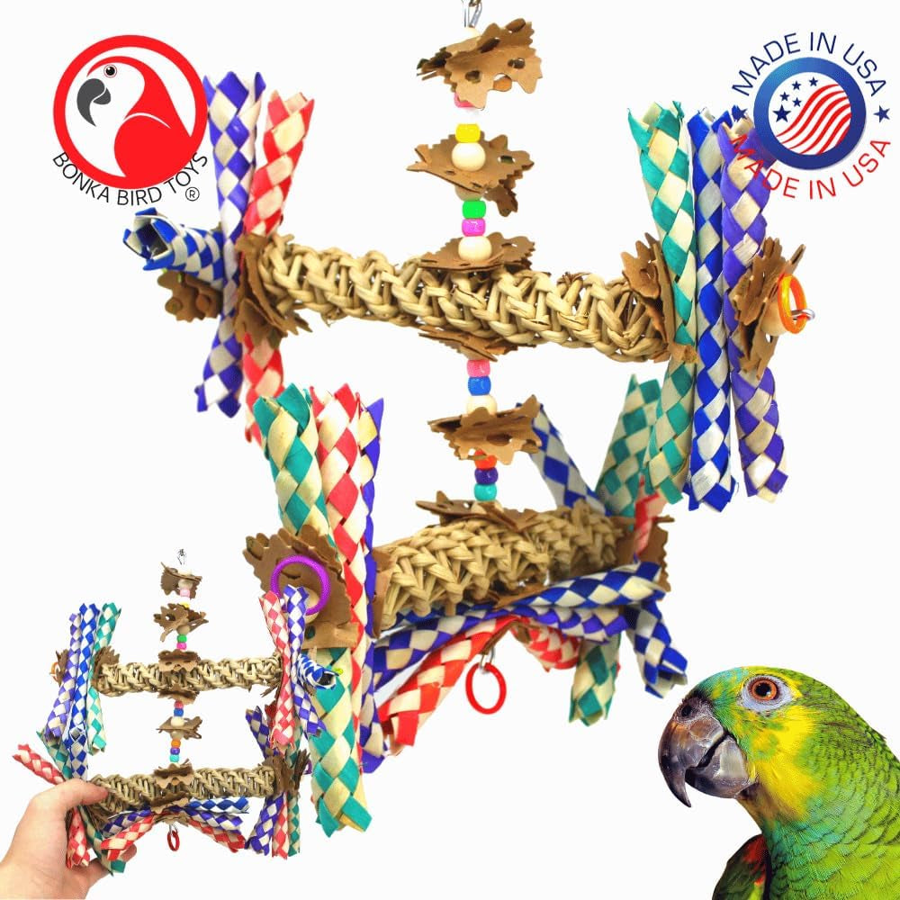 1241 Double Helix 11" High by 9" Wide Parrot Toy, Amazon, African Grey, Conure, and Similar Sized Birds